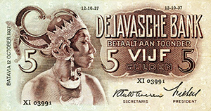 5 Gulden bank note (1937)
