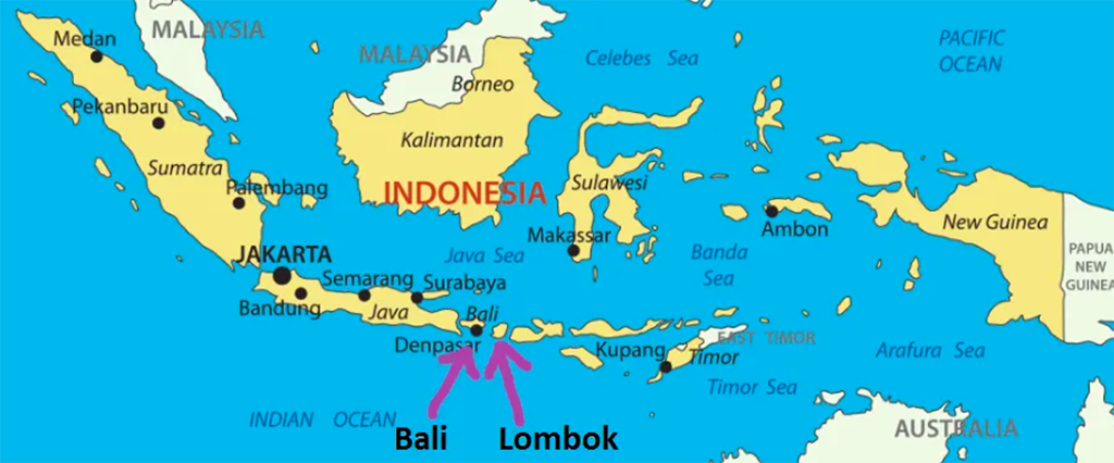 Map of Lombok