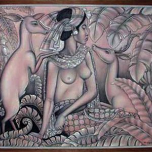 Balinese Painting Sita and the Deer