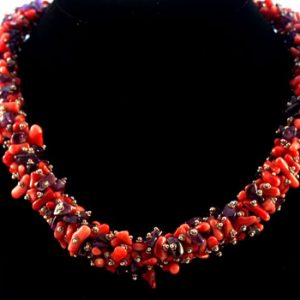 Coral and Amethyst Necklace