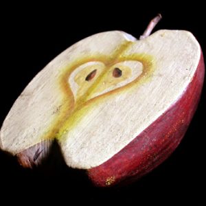 Wooden Fruit: Cut Apple