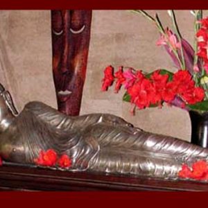Silver Reclining Buddh: Small