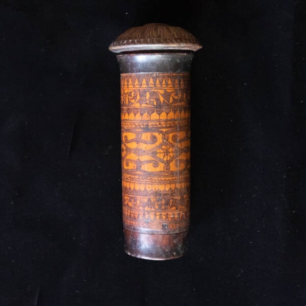 Old Sumatran Etched Bamboo Lime Container (Tagan) Old Sumatran Etched Bamboo Lime Container (Tagan)