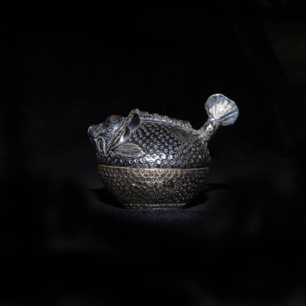Antique Cambodian Lime Container 1 – Puffer Fish Antique Cambodian Lime Container 1 - Puffer Fish
