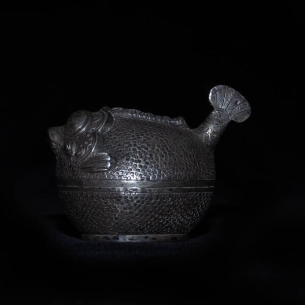 Antique Cambodian Lime Container 2 – Puffer Fish Antique Cambodian Lime Container 2 - Puffer Fish