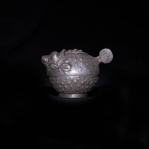 Antique Cambodian Lime Container 3 - Puffer Fish
