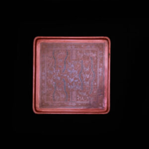 Burmese Lacquer Square Plate 1
