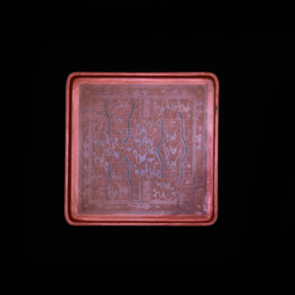 Burmese Lacquer Square Plate 1 Burmese Lacquer Square Plate 1