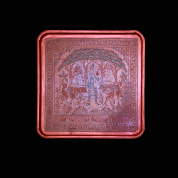 Burmese Lacquer Square Plate 5 Burmese Lacquer Square Plate 5
