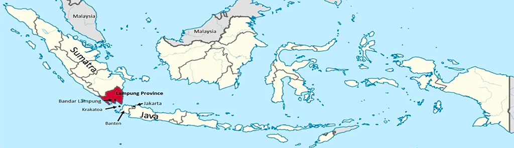 Map of Lampung, Sumatra