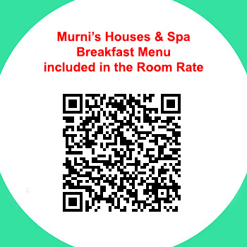 Breakfast Menu included in the Room Rate