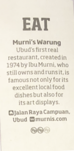 Eat, Murni's Warung, DK Travel Eye Witness Bali and Lombok Guide