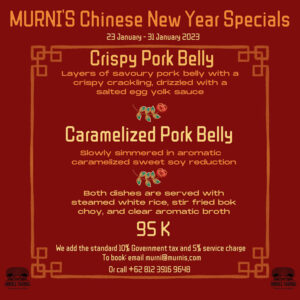 Murni's Warung Chinese New Year's Specials.